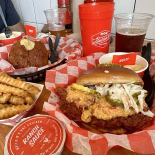 Fried Chicken Sandwich + Hot Wings