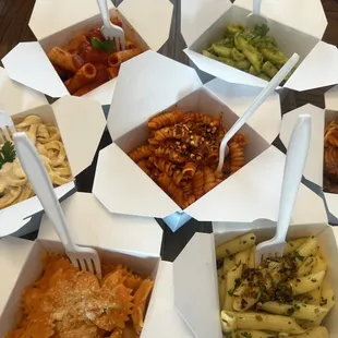 Seven different kinds of pasta