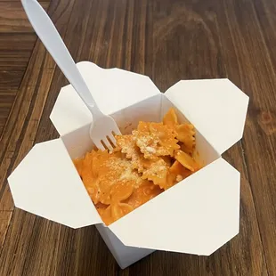 Farfalle pasta with Pink Alfredo sauce