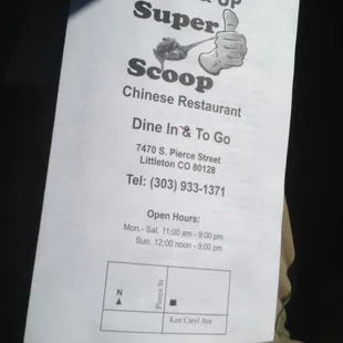 a menu for $ 3 and up