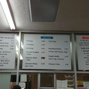 Menu 2 with prices