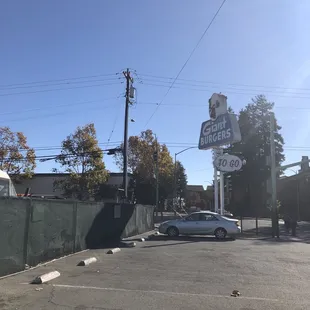 a car parked in a parking lot