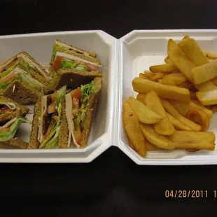 Turkey Club (Fries are separate)