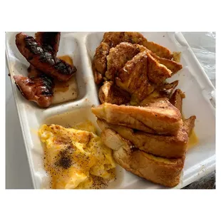 French Toast Special with Chicken Apple sausage