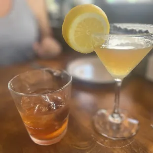 Sidecar and old fashioned