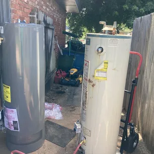 Gas hot water tank replacement.