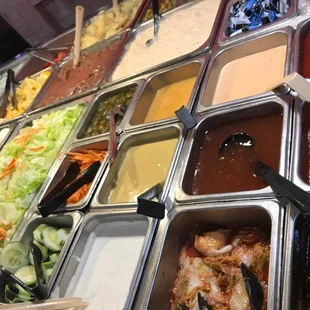 a variety of condiments