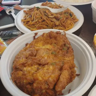 Chicken Lo Mein and Chicken Egg Foo Young