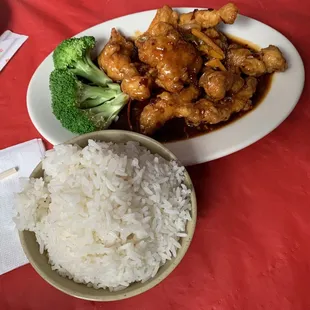 Lunch special Orange Chicken.