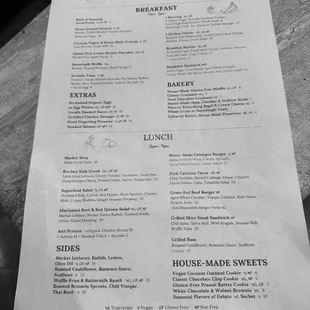 menu