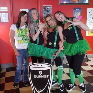 We love to celebrate St. Patty's with Green Beer and Corn Beef and Cabbage!