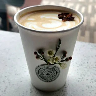 Cardamom Rose Latte - slightly flavorful but not too strong