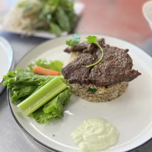 Steak &amp; fried rice combo.