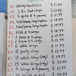 Updated specials prices