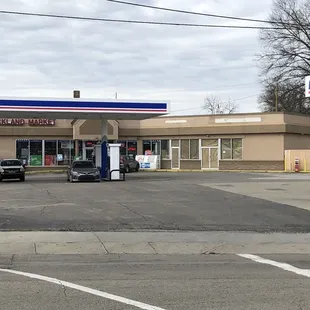 Next to Marathon gas station