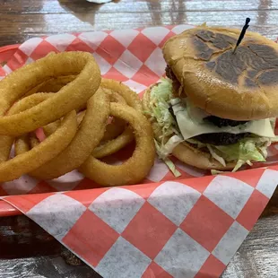 Double bacon cheeseburger w/pepper Jack cheese