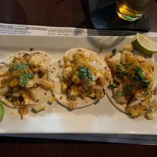 Curry chicken tacos