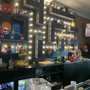Cute Pac-Man themed bar