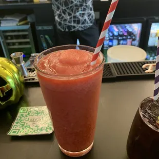 Blinky (frozen raspberry margarita) without whip cream