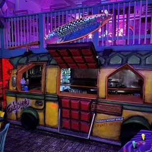 a food truck in a restaurant