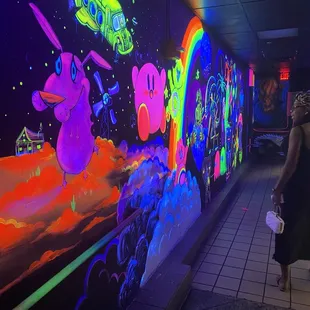 walls near the bathroom