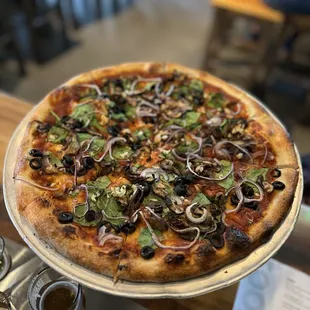 Custom vegan pizza