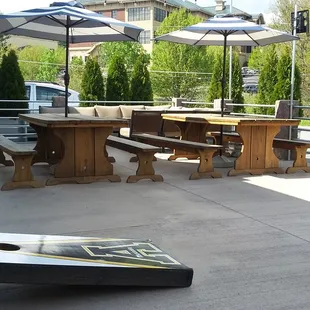 Corn Hole Boards, Music, and TV's