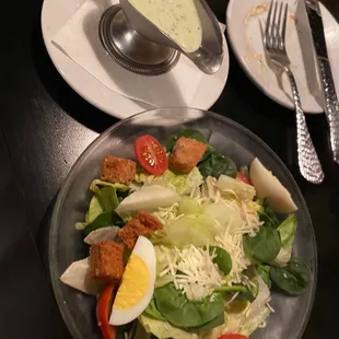 Dinner salad with house made green goddess