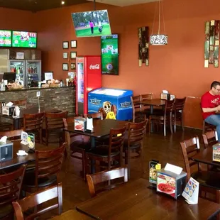 Inside.  Order at the counter