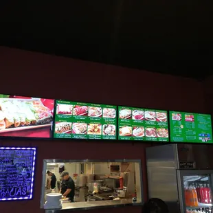 Order menu above cashier.