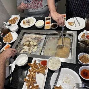 a table full of food