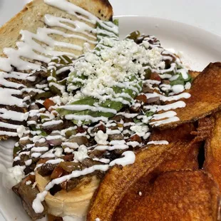 Signature Torta with homemade potato chips!