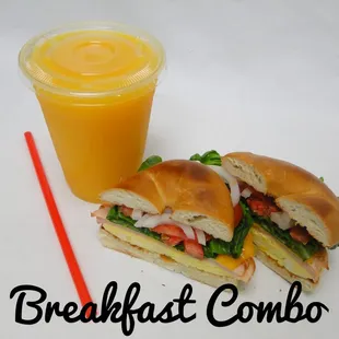 Breakfast Combo with Croissant or Bagel