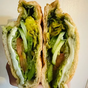 Veggie Club--love the pesto in here!