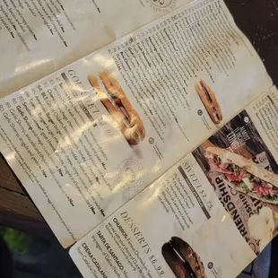 a menu for a restaurant