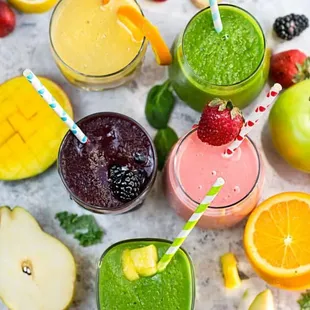  a variety of smoothies