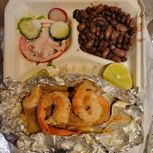 Salmon Con Camarones Al Ajillo