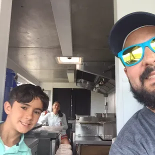 Rolling in the taco truck.