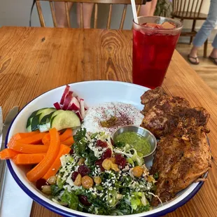 Chicken platter w crudités instead of bread