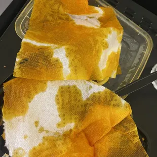 two slices of bread on a pan