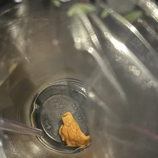 a piece of food in a saucer