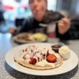 Strawberry cream cheese pancake