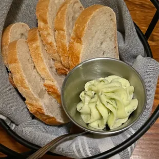 Bread with Garlic, Shallot, Herbed Butter