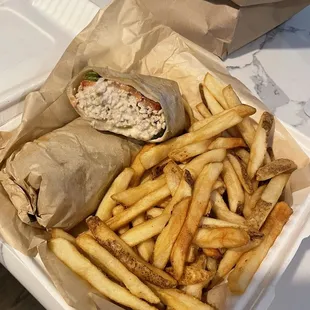 Chicken cheesesteak wrap