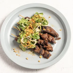 Beef Suya Skewers
Bavette, Suya Spice, and Peanuts