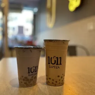 C4. Purple Yam Milk Tea with Tapioca and C1. Taiwan Milk Tea with Tapioca