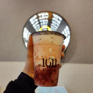 Strawberry Milk with Tapioca