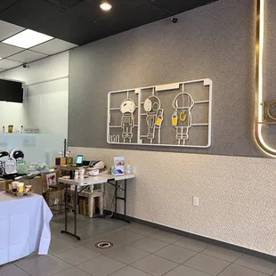 (April 2021) Right interior -- ordering station. There's 6 ft decals on the floor for distancing