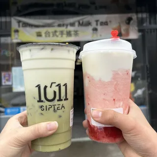 B4. Matcha Latte with Tapioca