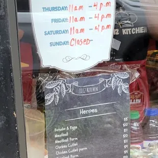 a sign in the window of a business